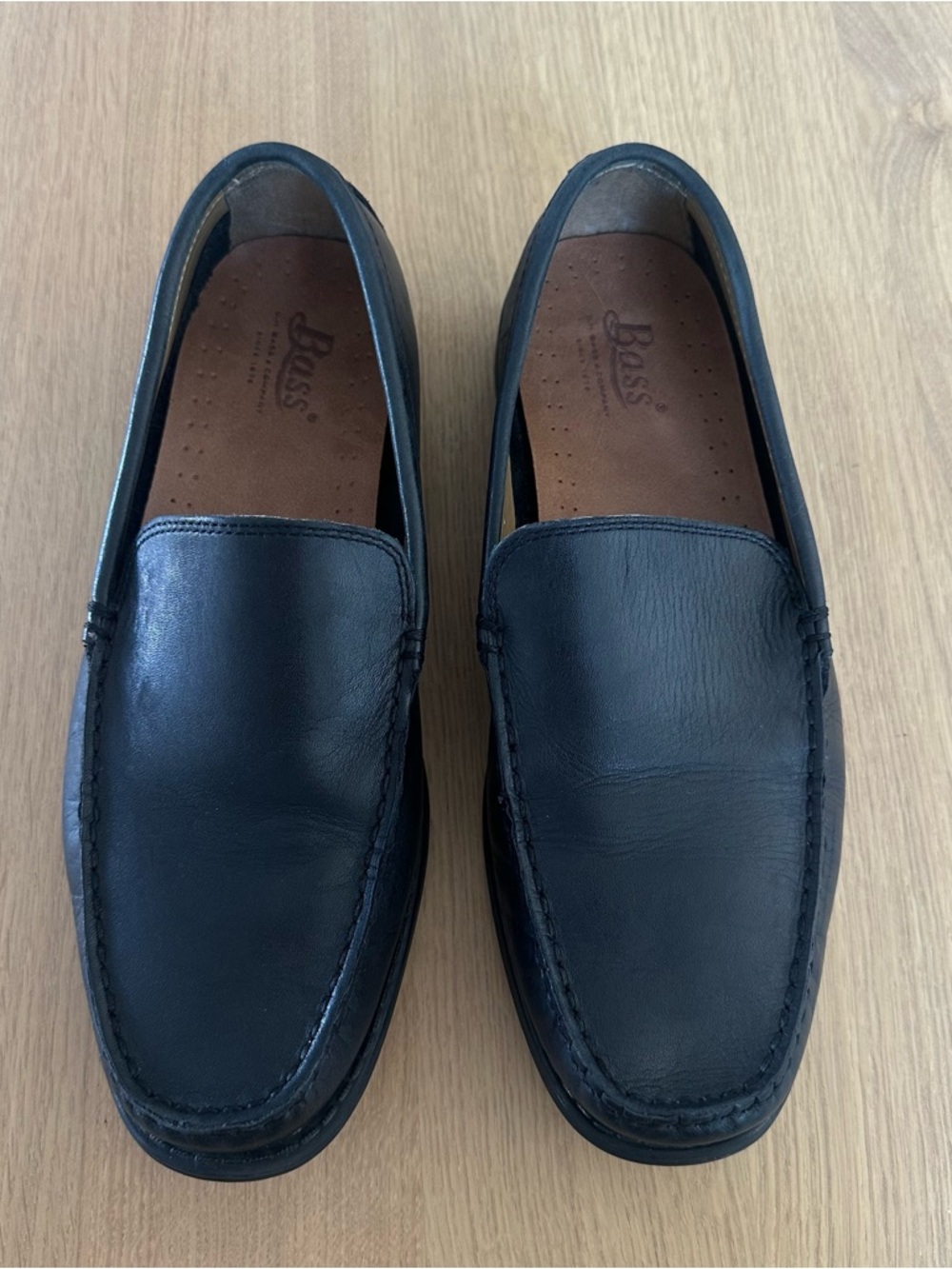 BASS Mens Leather Loafers 7.5 M Black Preppy Classic Classy Business Casual